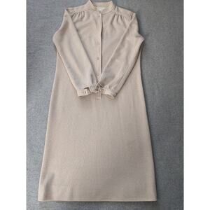 Vintage Nat Kaplan Couture Coat Dress Beige Wool Blend 60s